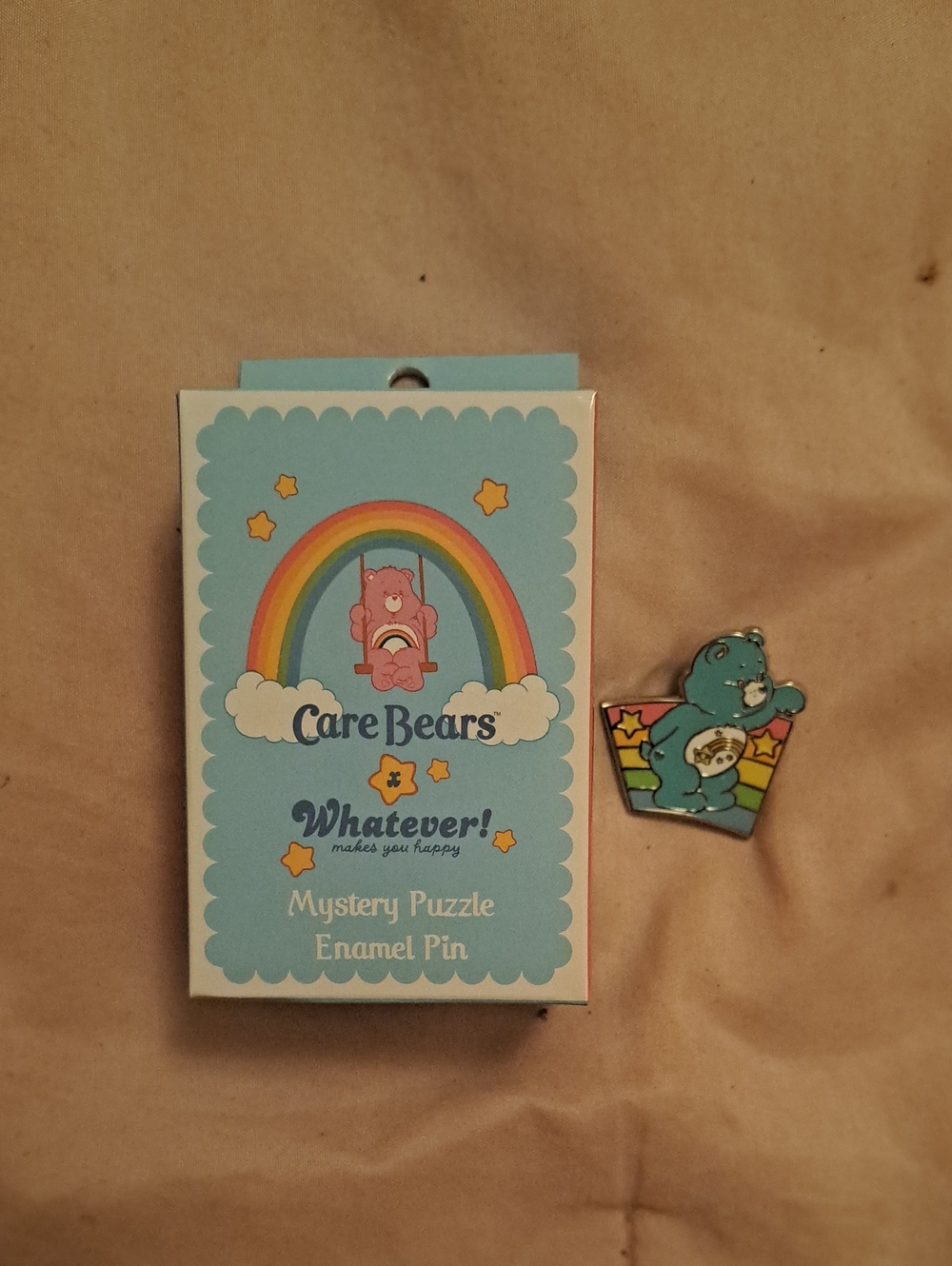 Care Bears Blue Bear Enamel Pin with Rainbow Detail